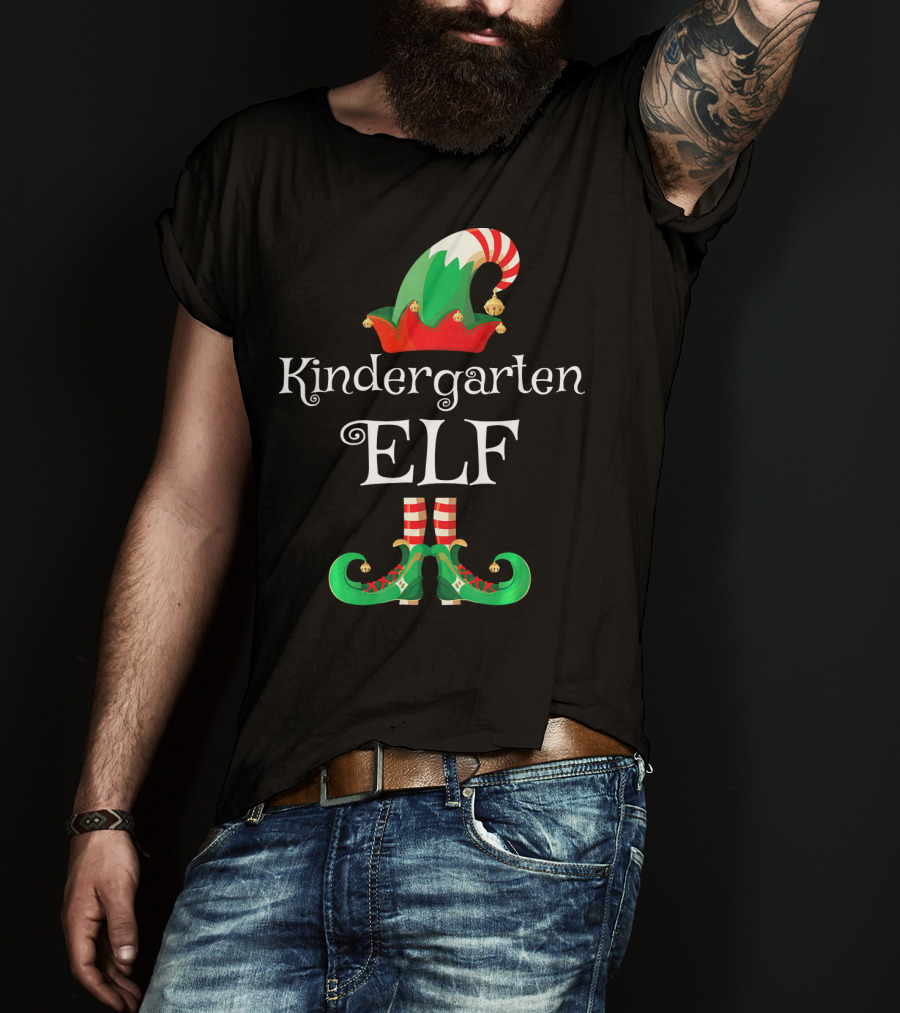 Kindergarten Elf Christmas School Spirit T-Shirt