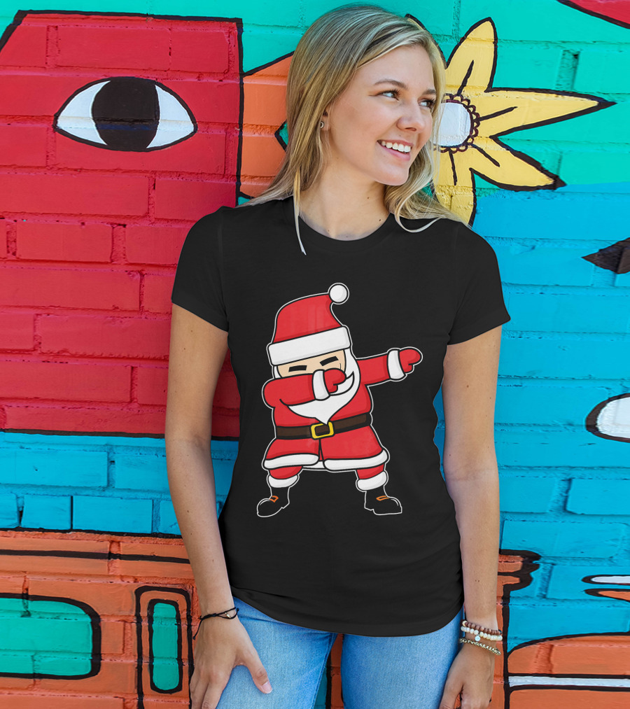 Dabbing Santa Claus Funny Christmas Pose T-Shirt