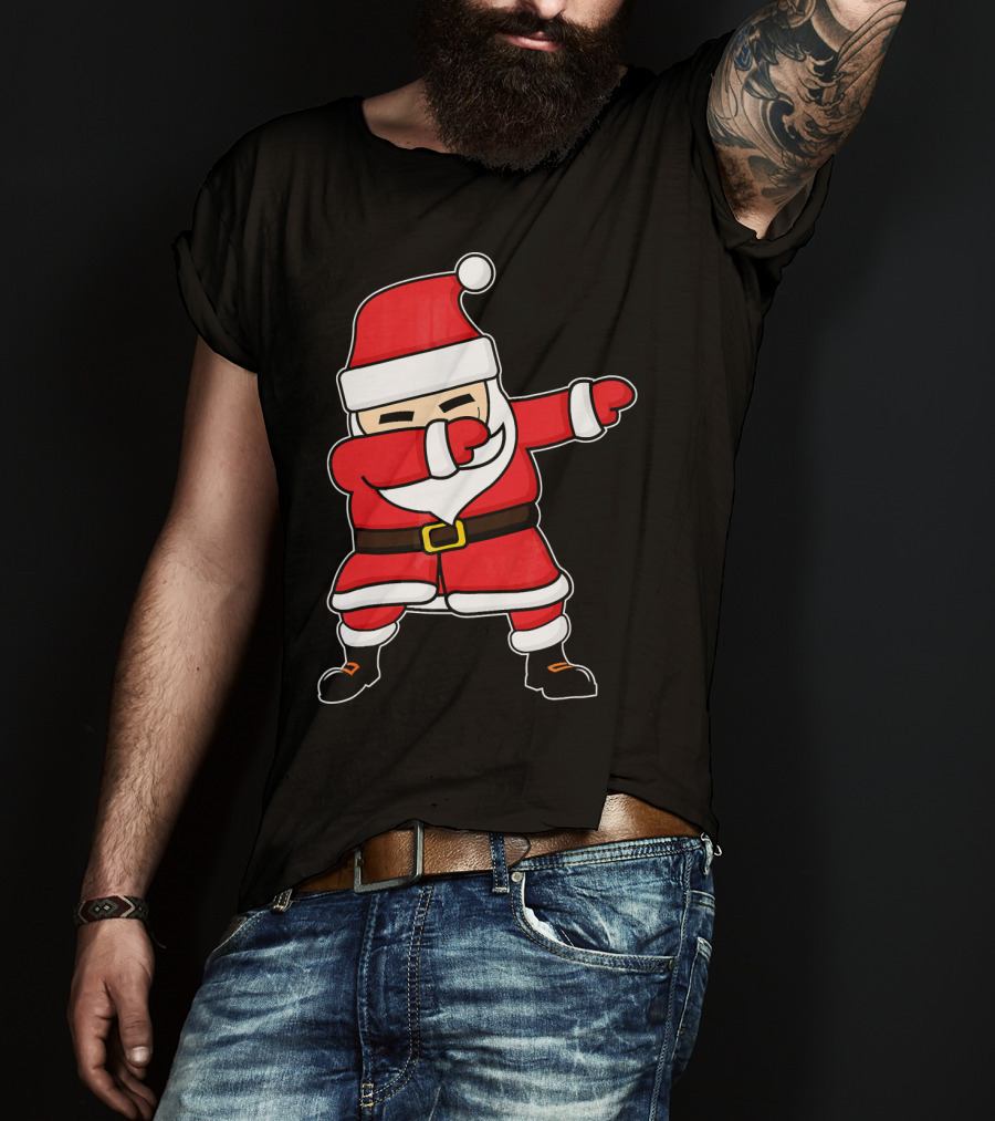 Dabbing Santa Claus Funny Christmas Pose T-Shirt