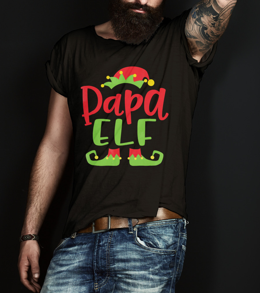 Papa Elf Christmas Match Holiday Humor T-Shirt