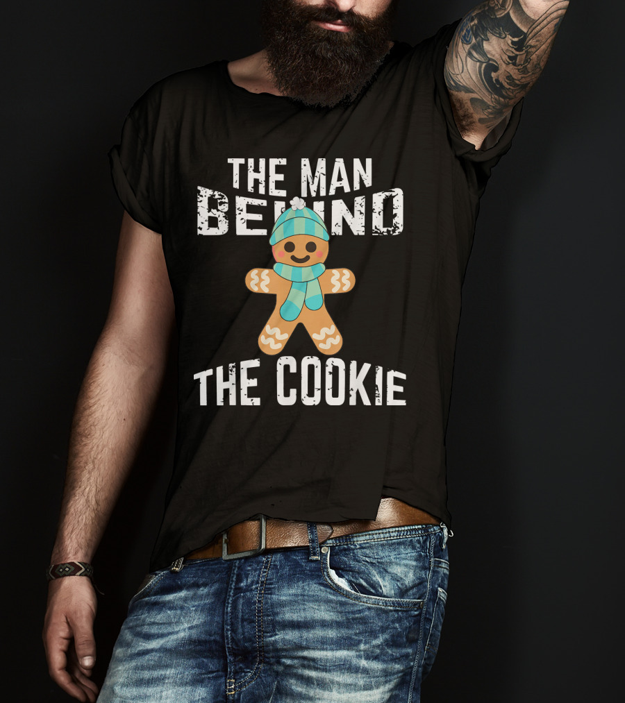 The Man Behind The Cookie Mens Christmas Pregnancy Announcement T-Shirt