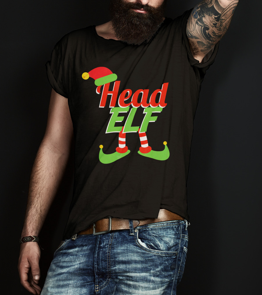 Head Elf Christmas Outfit With Hat And Curled Shoes T-Shirt