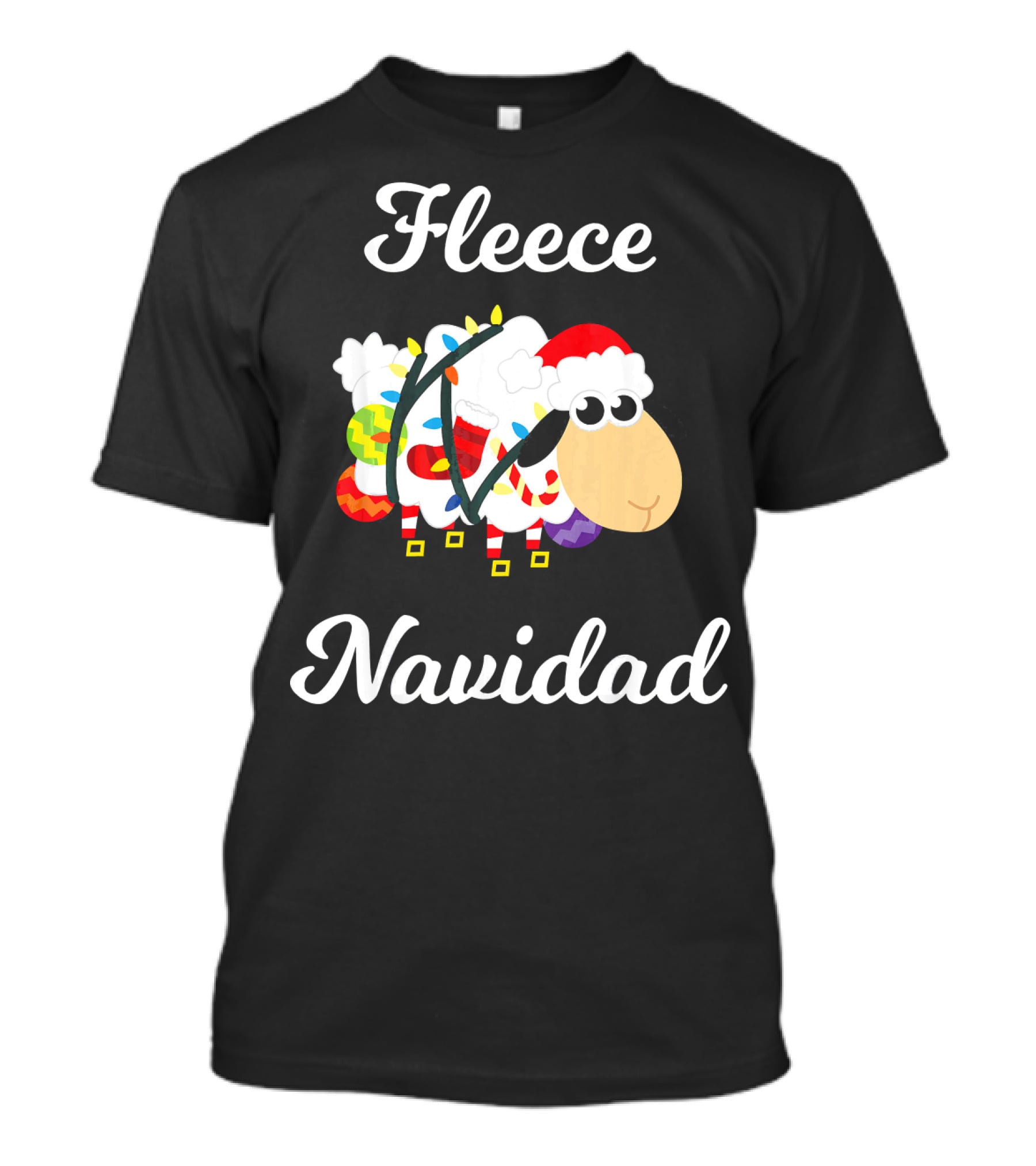 Fleece Navidad Funny Feliz Mexican Sheep Christmas Jumper Santa Hat T-Shirt