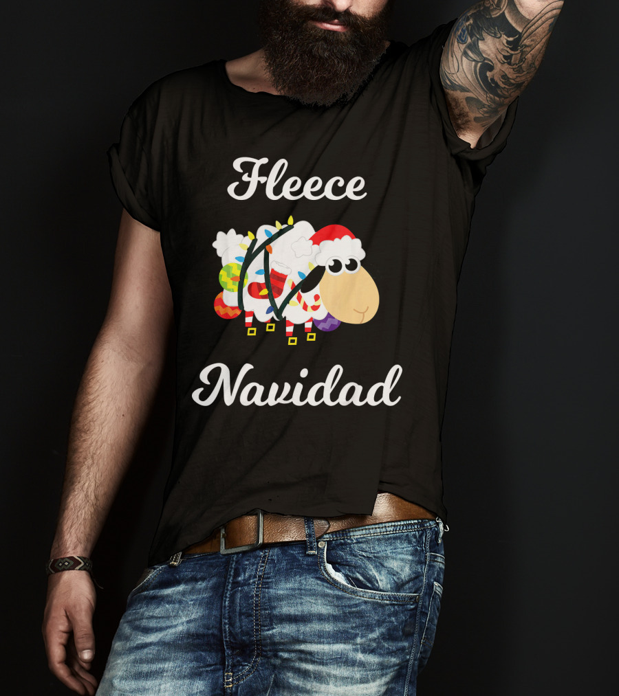 Fleece Navidad Funny Feliz Mexican Sheep Christmas Jumper Santa Hat T-Shirt