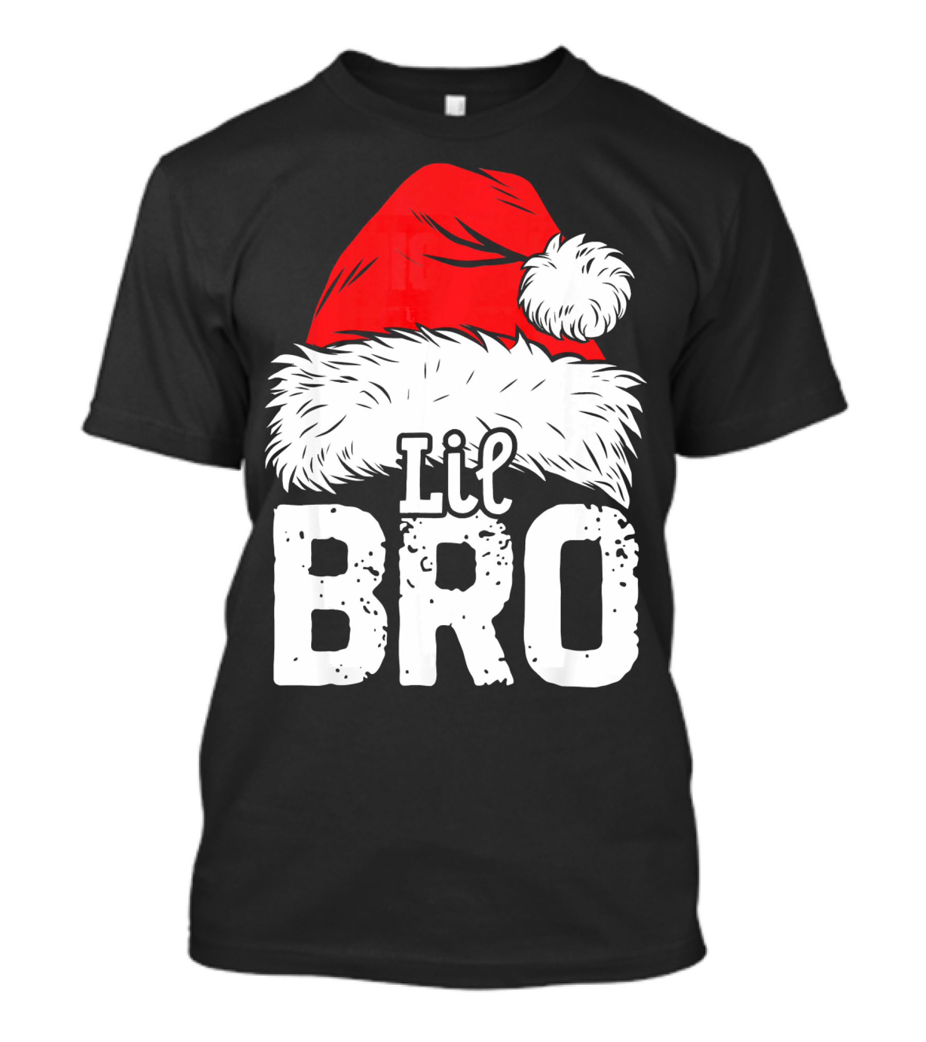 Lil Bro Santa Hat Christmas T-Shirt