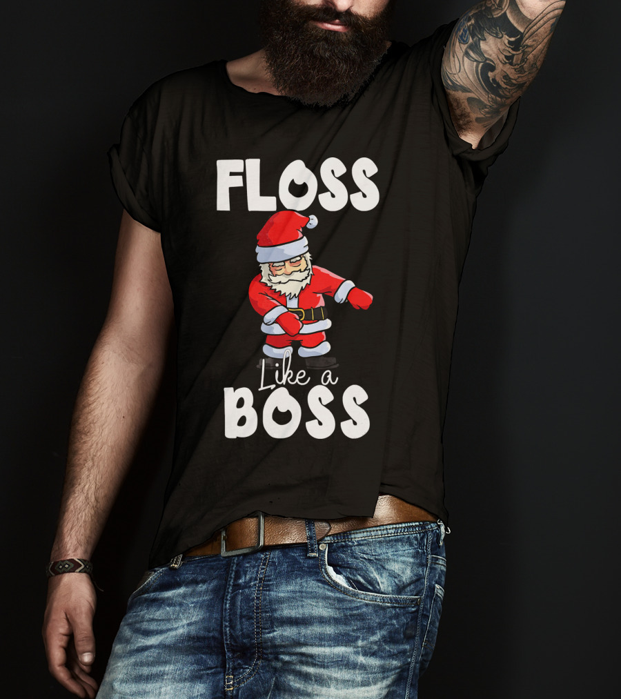 Floss Like A Boss Santa T-Shirt