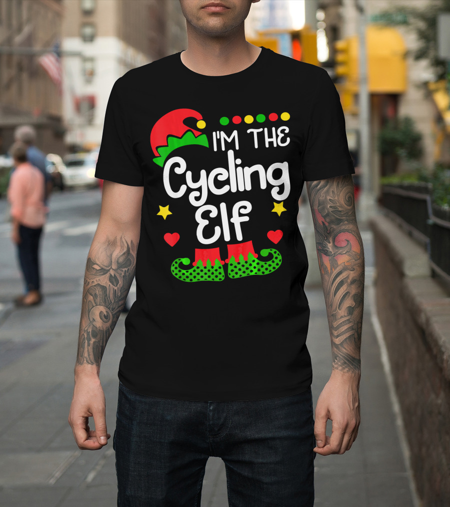 I'm The Cycling Elf Christmas Family Holiday Fun T-Shirt
