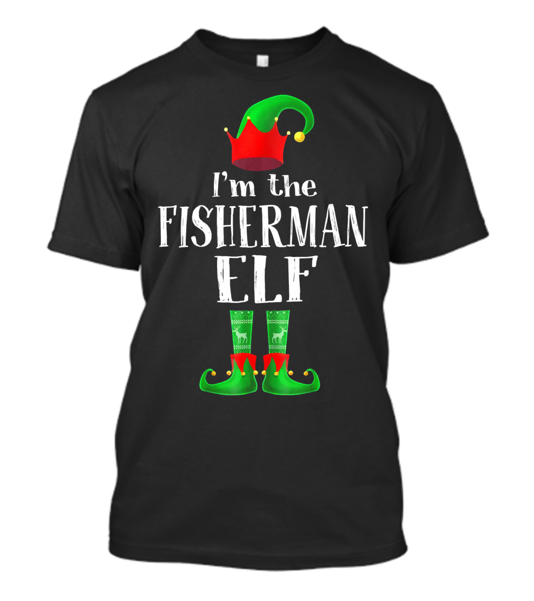 I'm The Fisherman Elf Matching Family Pajama Holiday T-Shirt
