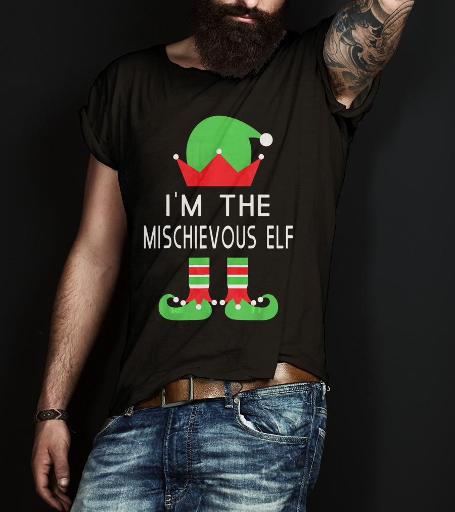 I'm The Mischievous Elf Christmas Costume Outfit Holiday Decoration T-Shirt