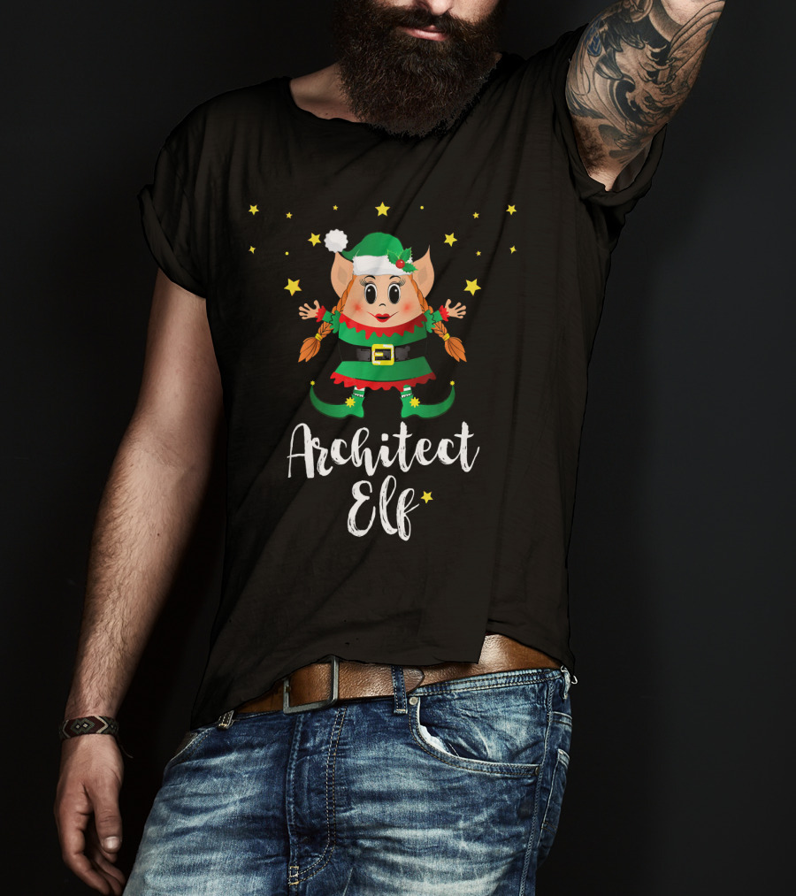 Architect Elf Women Matching Family Christmas T-Shirt