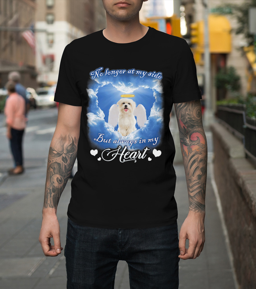 No Longer at My Side But Always in My Heart Dog Angel Clouds T-Shirt