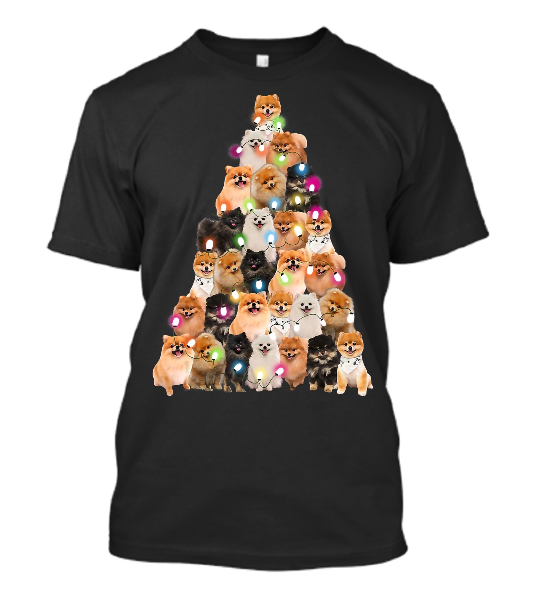 Holiday Cheer Pomeranian Christmas Tree Of Festive Pups T-Shirt
