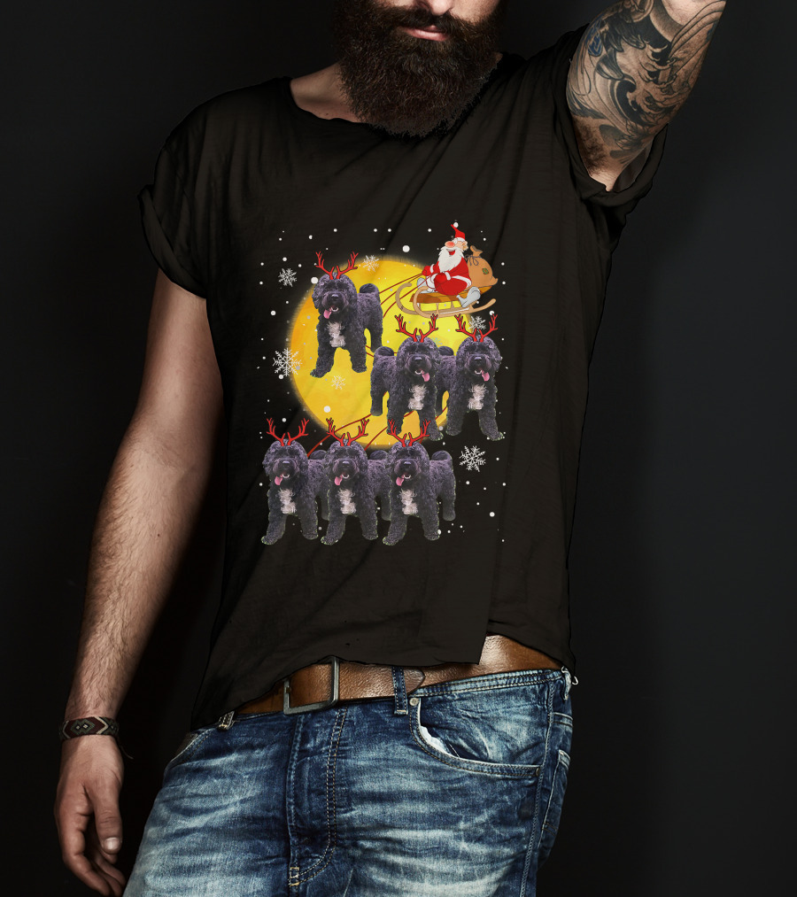 Cockapoo Reindeer Santa Sleigh Christmas Funny Cocka T-Shirt
