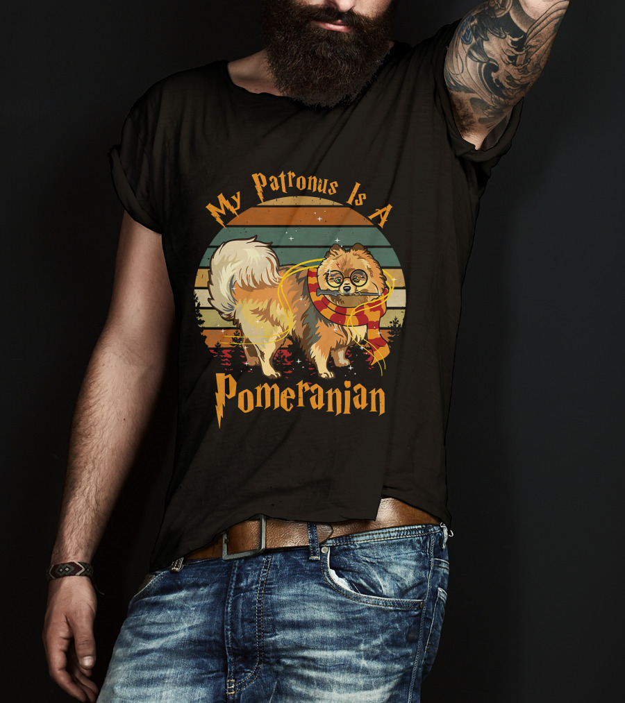 My Patronus Is A Pomeranian Dog With Wizardry And Magic References T-Shirt