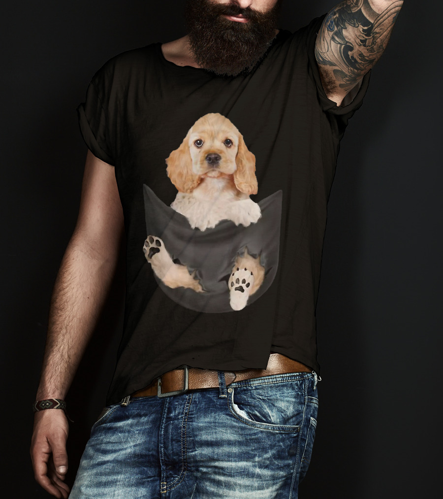 Cocker Spaniel Puppy Cute In The Pocket T-Shirt