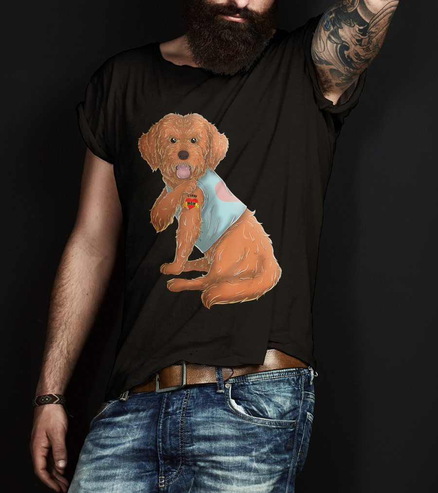 Cockapoo Dog I Love Mom Tattoo T-Shirt