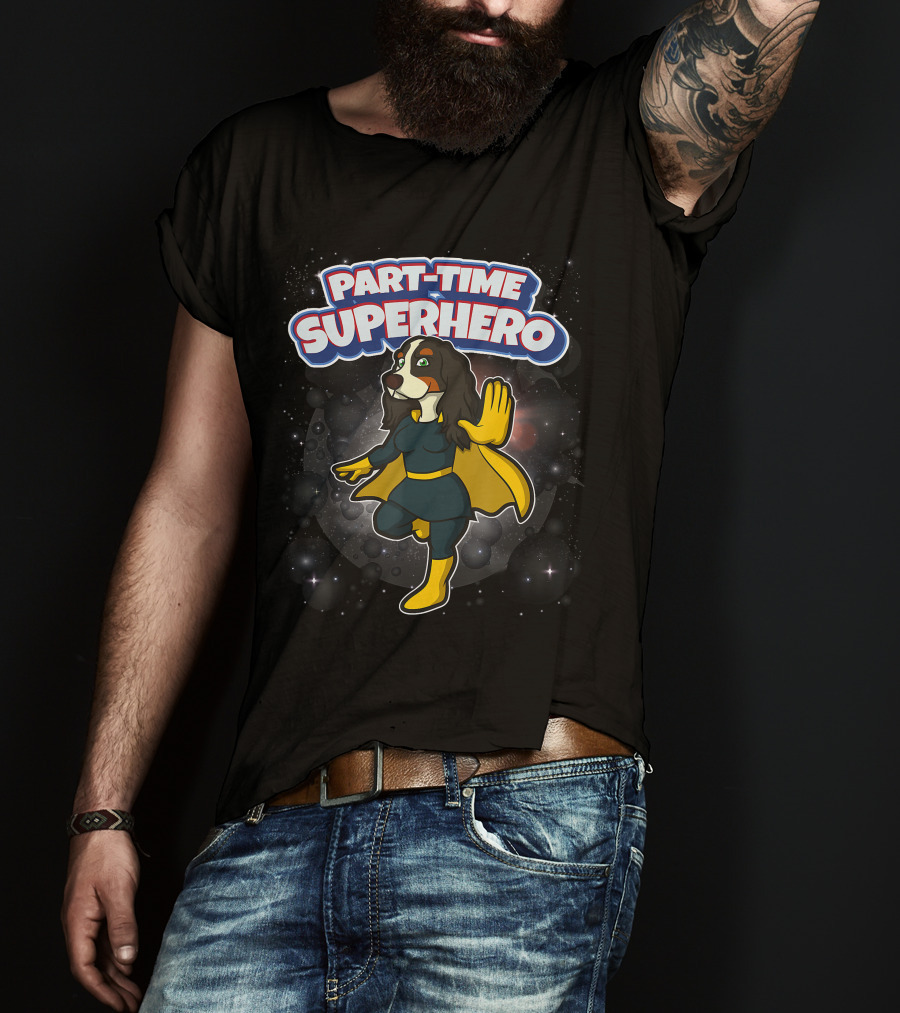 Part-Time Superhero English Cocker Spaniel Comic T-Shirt