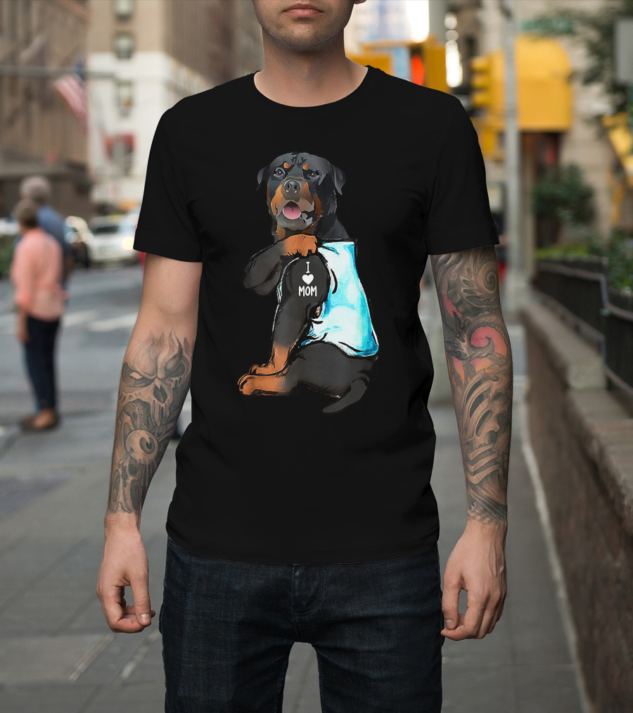 I Love Mom Rottweiler Tattoo T-Shirt