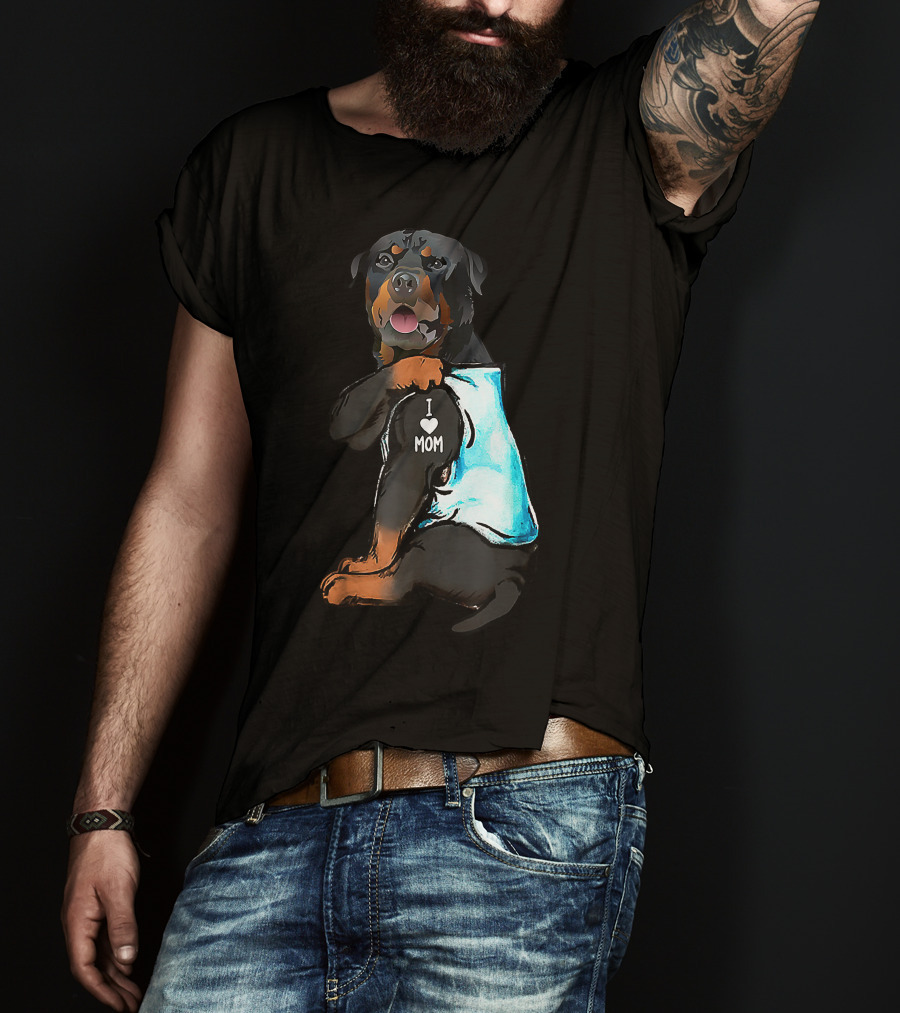 I Love Mom Rottweiler Tattoo T-Shirt