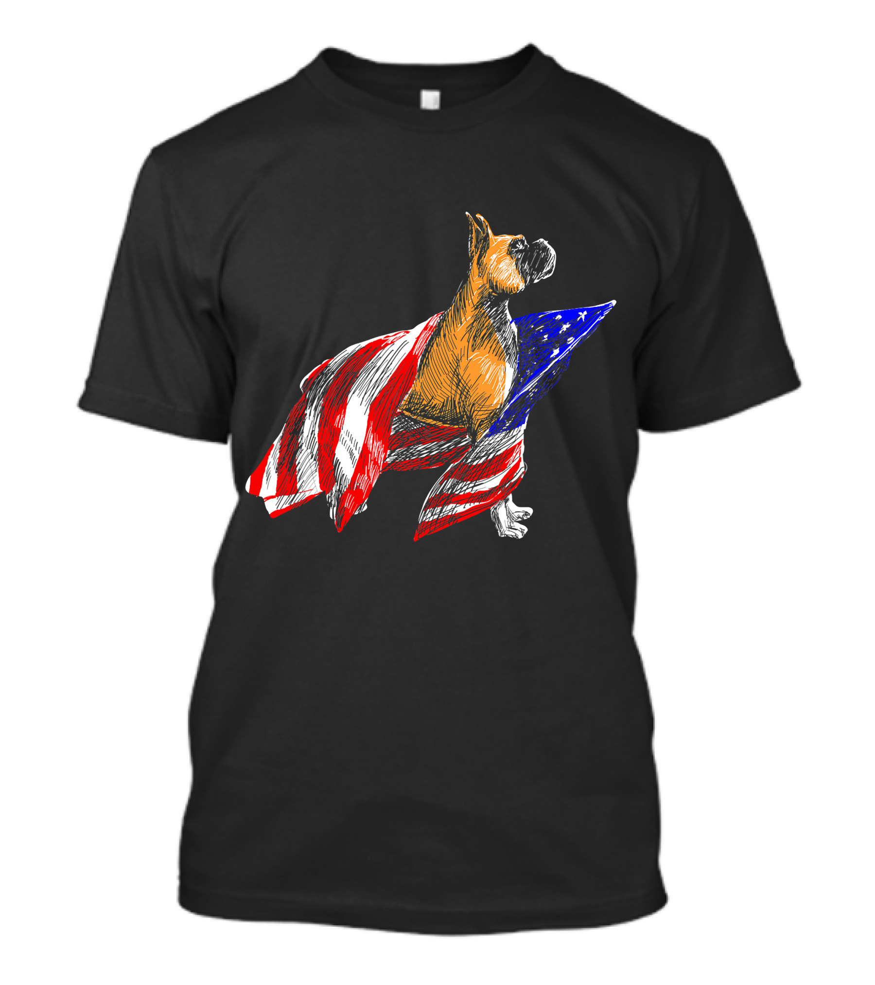 Boxer Dog Wrapped In American Flag Patriotic Symbol Dogs T-Shirt