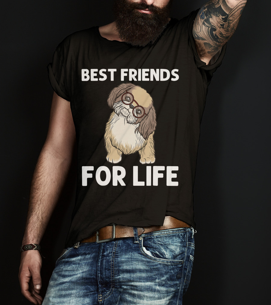 Best Friends For Life Cool Shih Tzu Puppy Pet T-Shirt