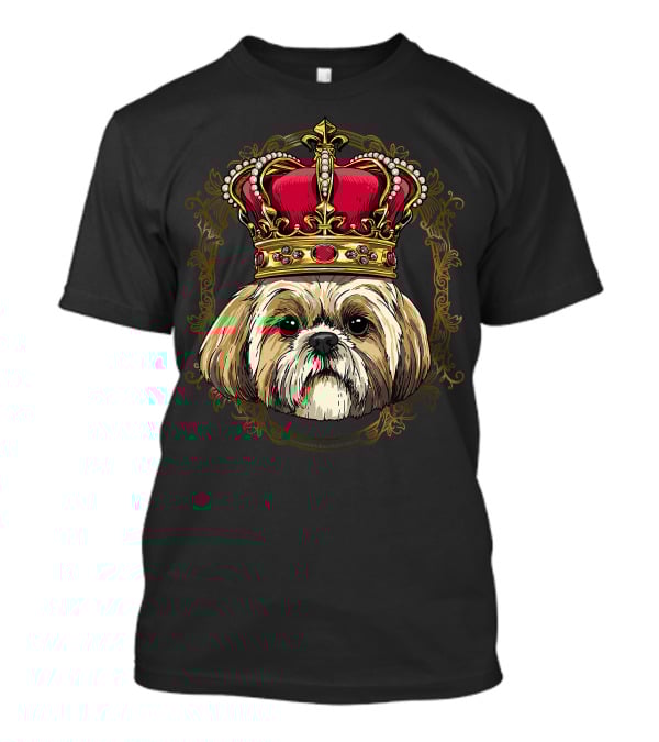King Shih Tzu Crowned Portrait Queen Shih Tzu Dog T-Shirt