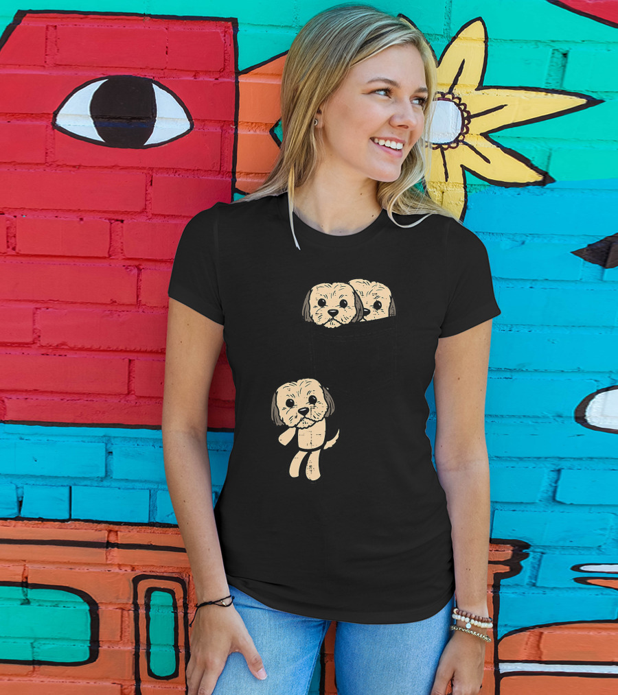 Pocket Shih Tzu Puppies Cute Animal Dog Lover Pet T-Shirt
