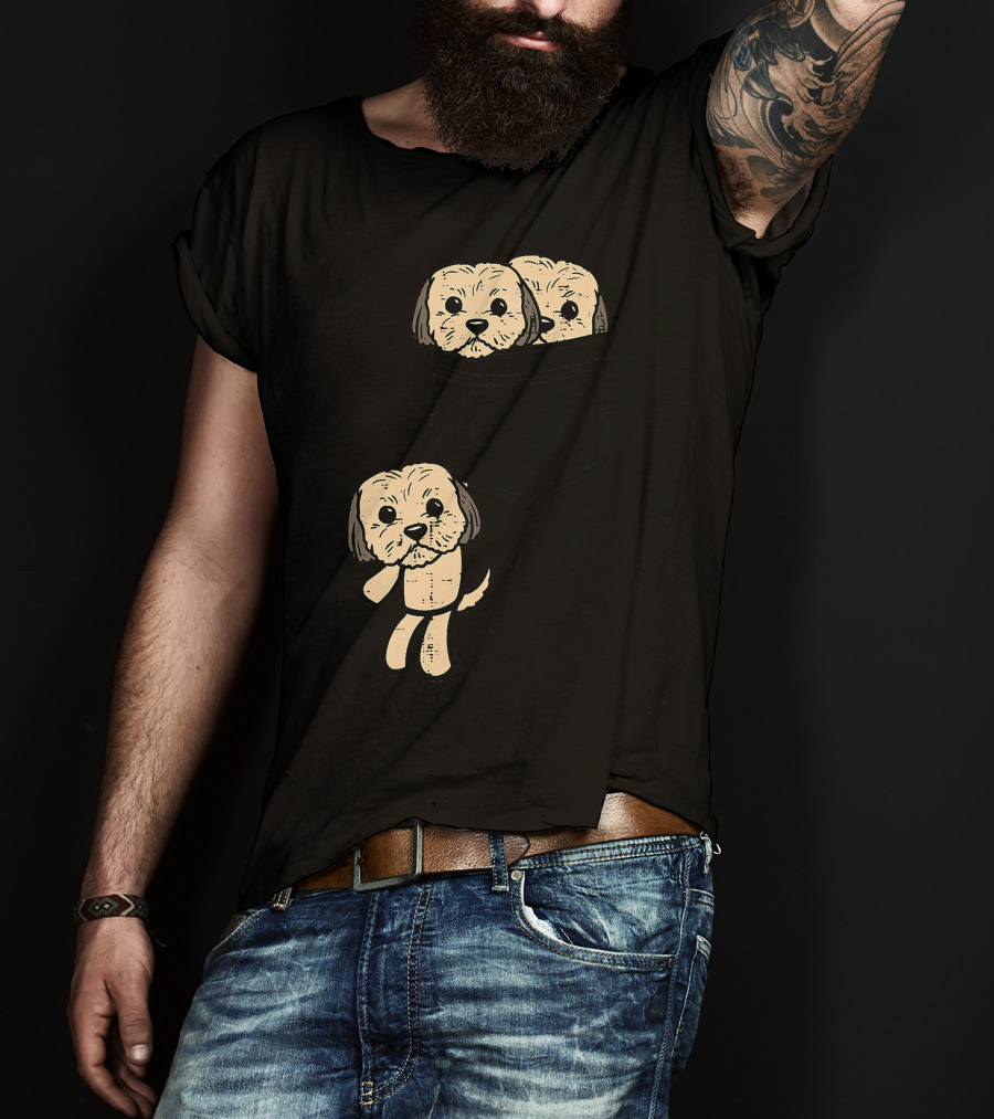 Pocket Shih Tzu Puppies Cute Animal Dog Lover Pet T-Shirt