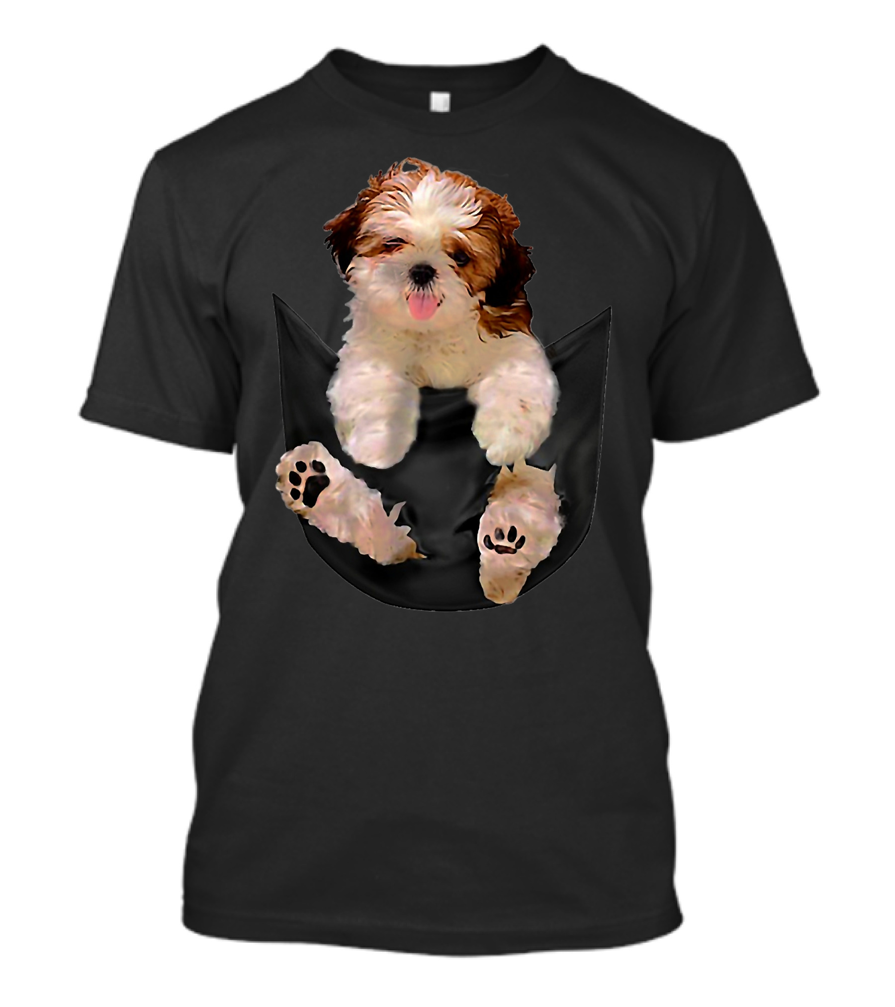 Shih Tzu Dog Pocket Ripper Lover Puppy In Pocket T-Shirt