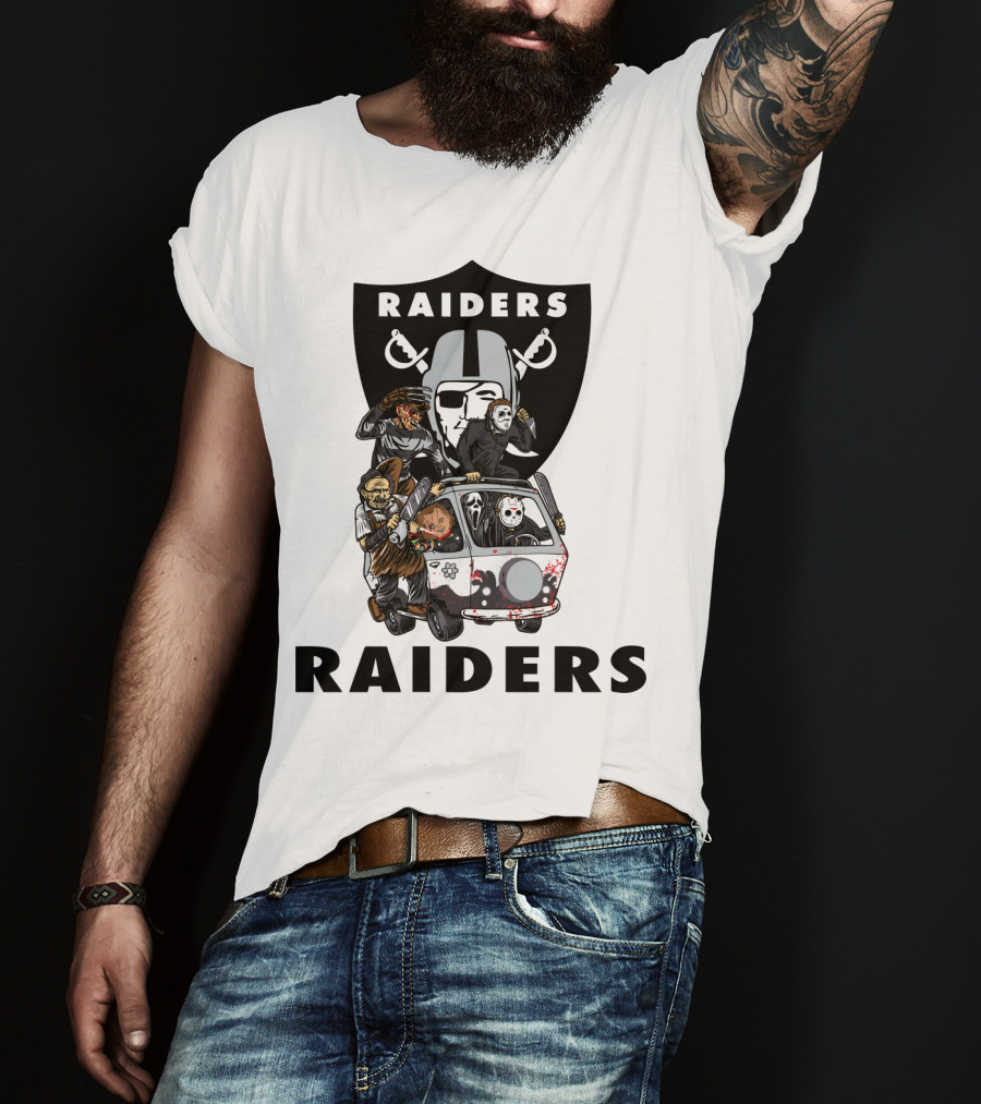 Raiders Horror Movies Edition Retro Van Halloween Crossover T-Shirt
