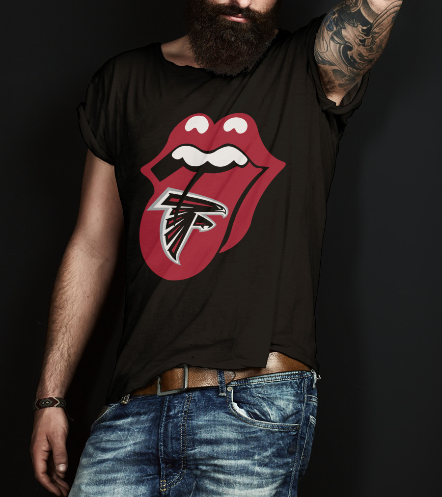 Atlanta Falcons Rolling Stones Tongue Logo Mashup T-Shirt