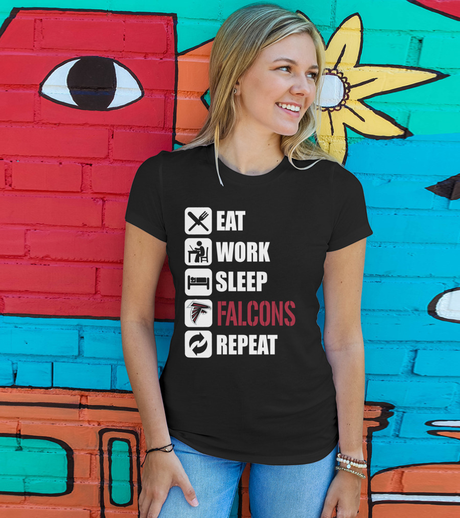 Eat Work Sleep Atlanta Falcons Repeat T-Shirt