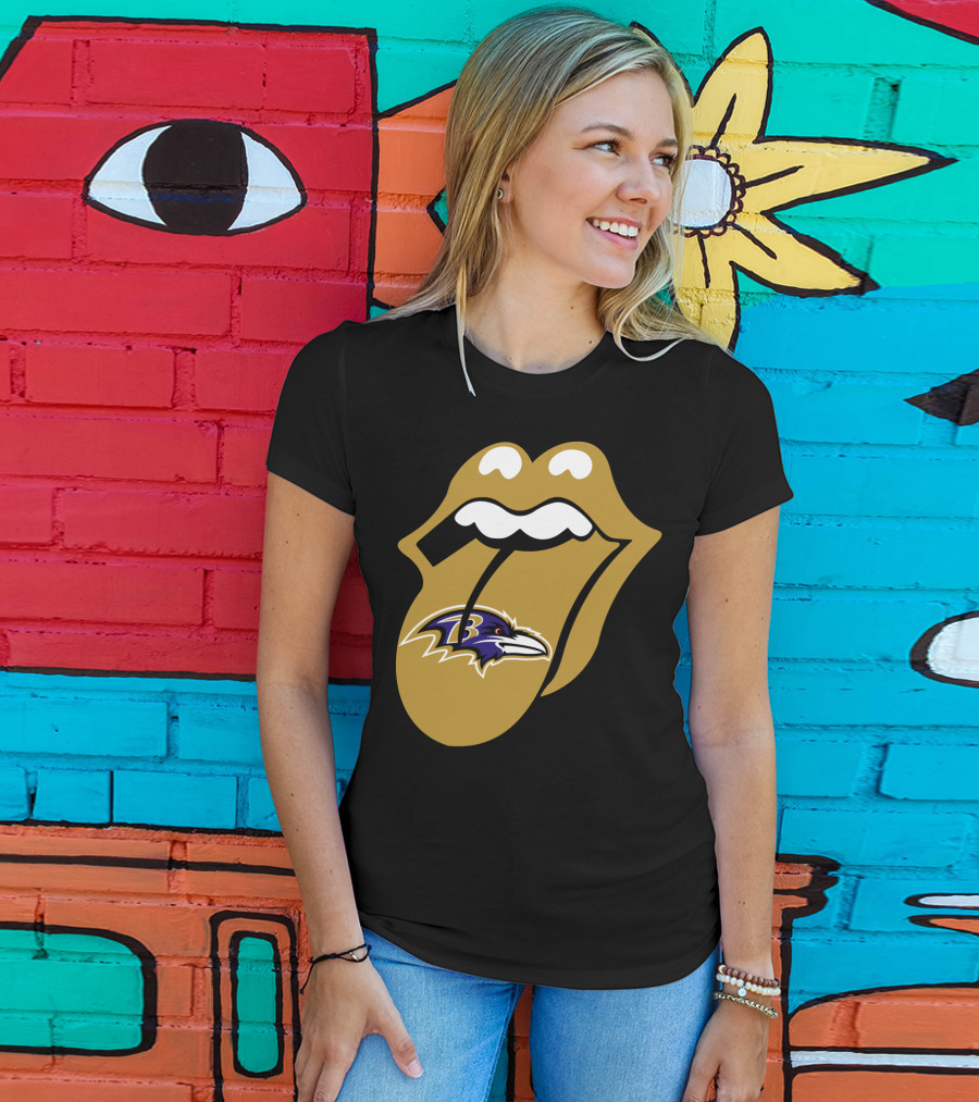 Baltimore Ravens Rolling Stones Tongue T-Shirt
