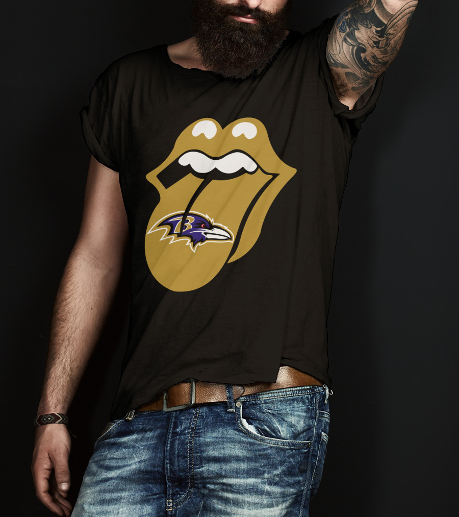 Baltimore Ravens Rolling Stones Tongue T-Shirt