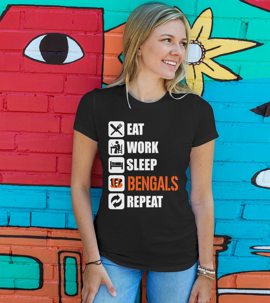 Eat Work Sleep Bengals Repeat T-Shirt