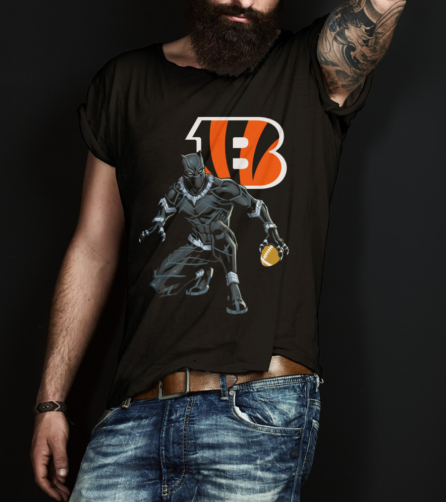 Cincinnati Bengals Black Panther Football T-Shirt