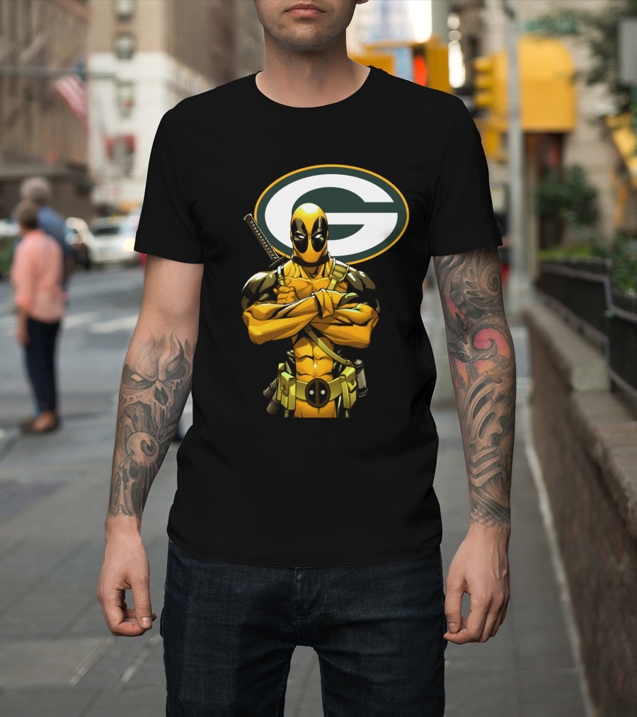 Green Bay Packers Deadpool Crossover T-Shirt
