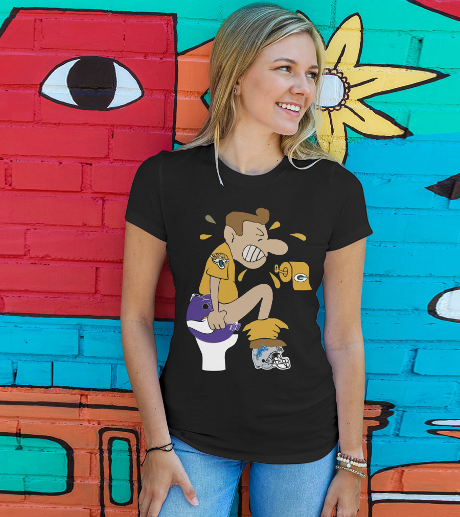 Jacksonville Jaguars Vs Vikings Packers Lions Nfl Rivalry Humor T-Shirt