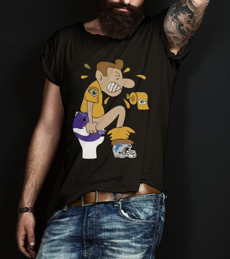 Jacksonville Jaguars Vs Vikings Packers Lions Nfl Rivalry Humor T-Shirt
