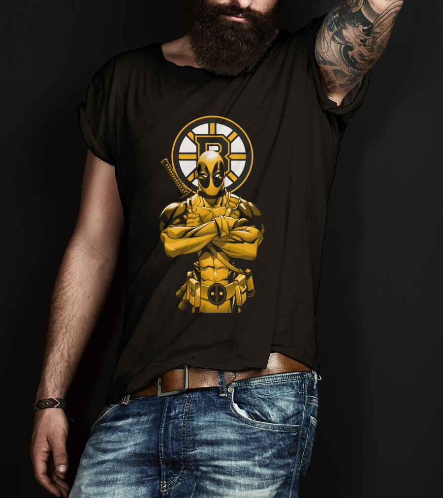 Boston Bruins Deadpool Crossover T-Shirt