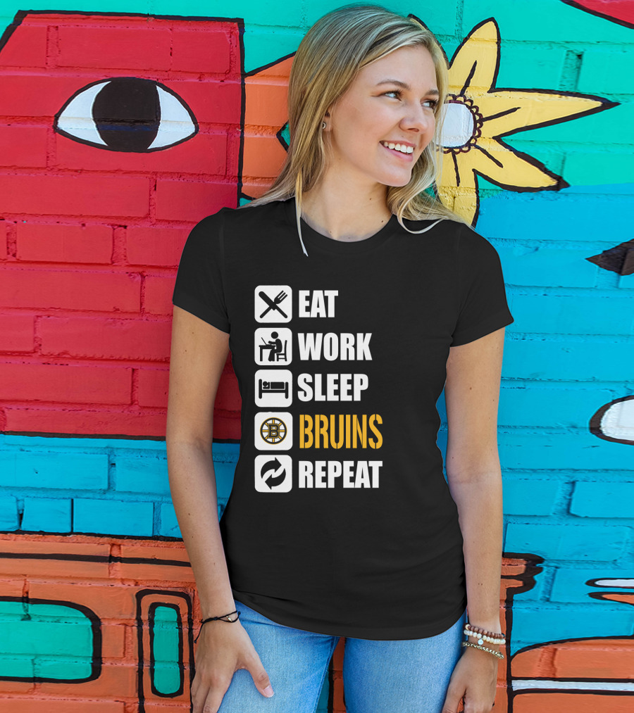 Eat Work Sleep Bruins Repeat T-Shirt