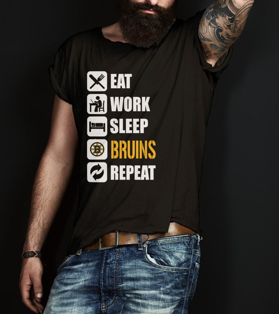 Eat Work Sleep Bruins Repeat T-Shirt