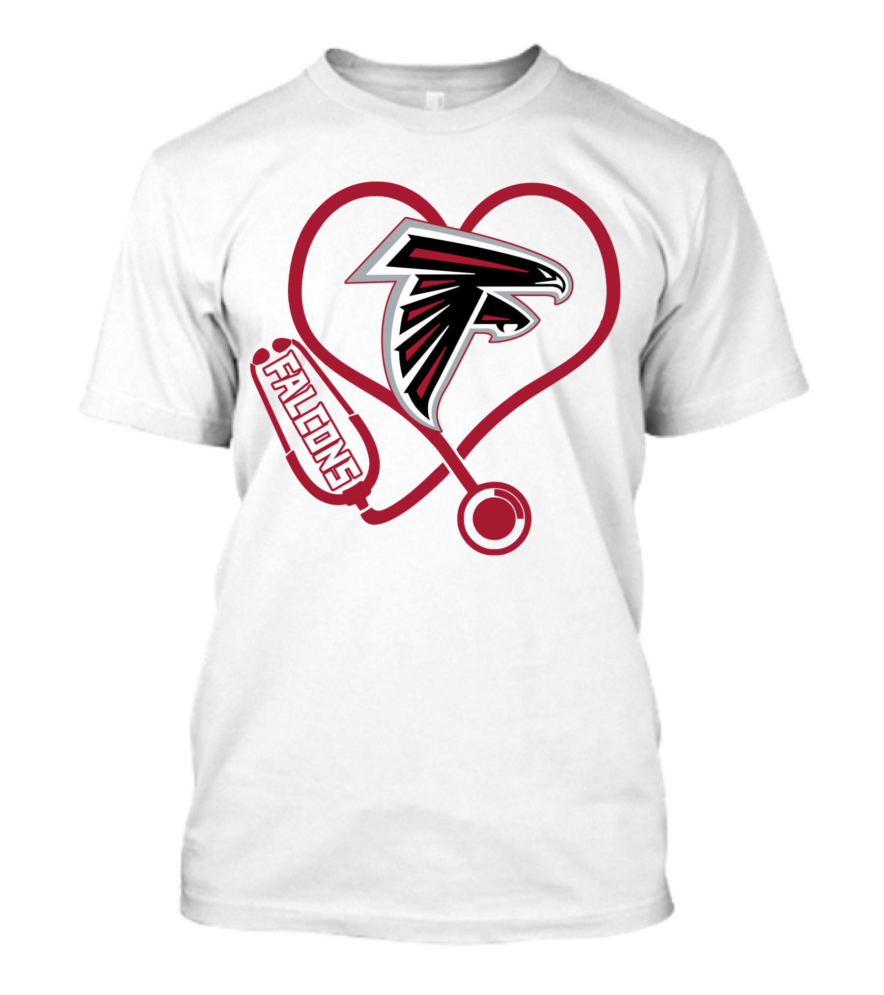 Atlanta Falcons Heart Stethoscope Nurse Theme T-Shirt