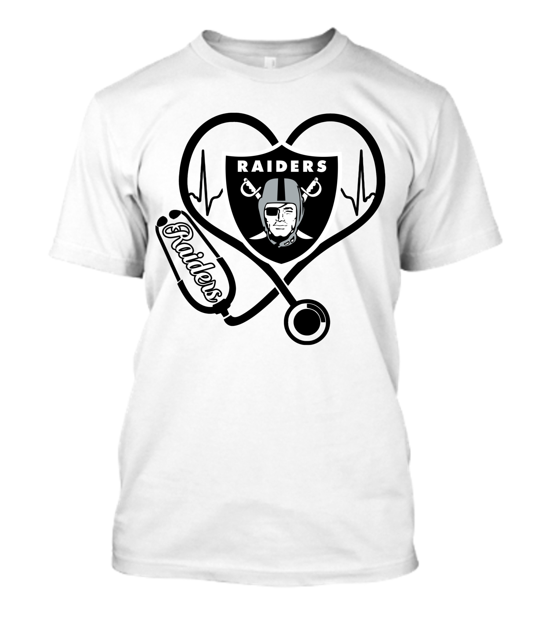 Nurse Raiders Heartbeat Stethoscope T-Shirt
