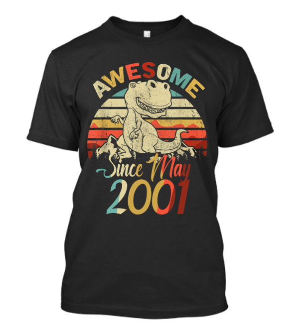 Awesome Since May 2001 Vintage Dinosaur T-Shirt