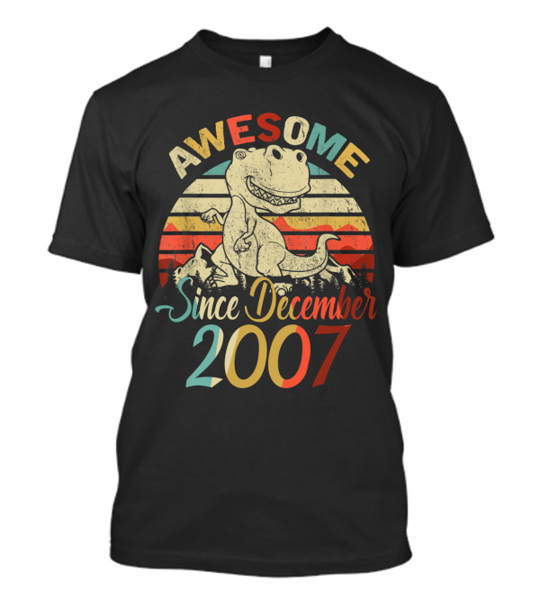 Awesome Since December 2007 Vintage Dinosaur T-Shirt