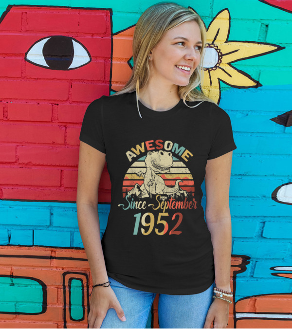 Awesome Since September 1952 Vintage Dinosaur T-Shirt