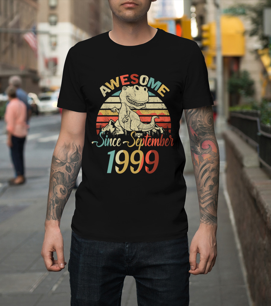 Awesome Since September 1999 Vintage Dinosaur T-Shirt