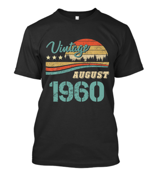Vintage August 1960 Retro Sunset Landscape T-Shirt