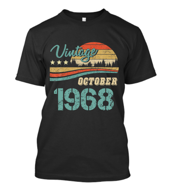 Vintage October 1968 Retro Sunset T-Shirt